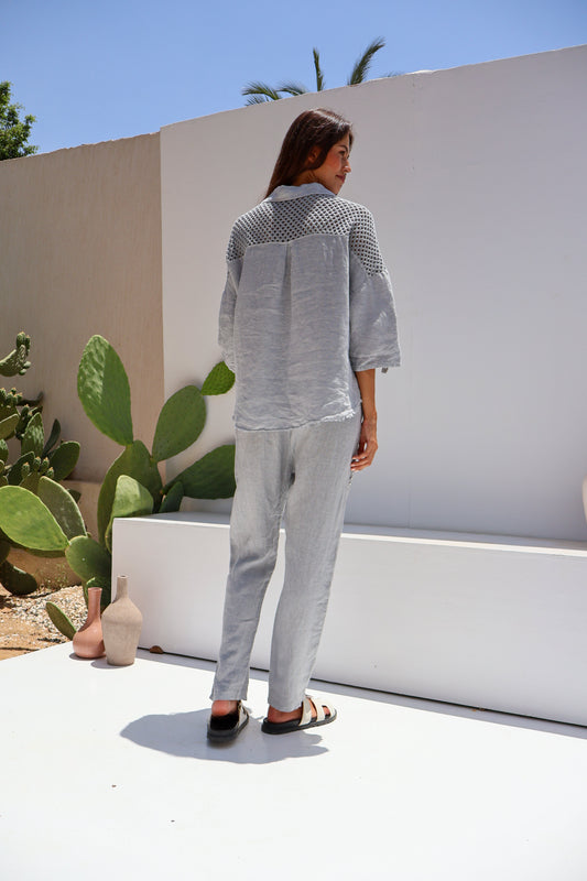 Sunwashed breeze vest set in grey