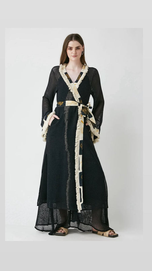 Noir Tassel Kimono