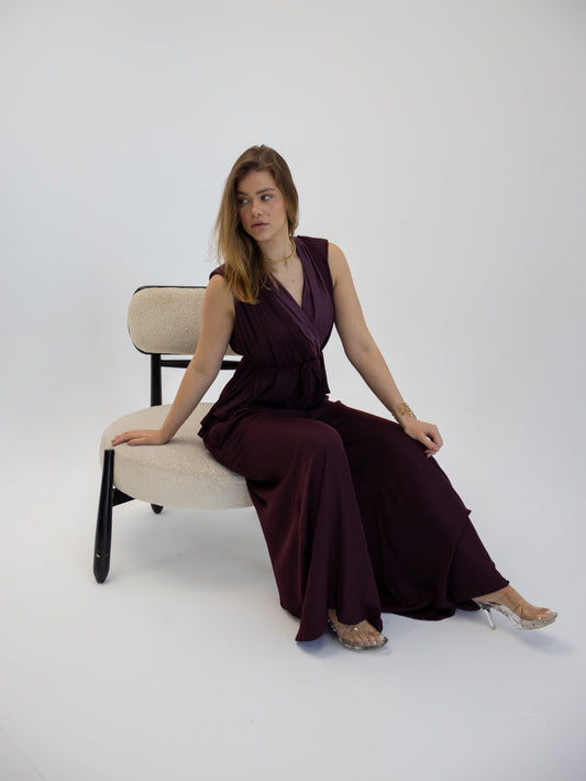 Silk burgundy set