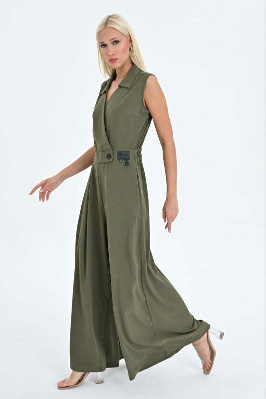 Verde flow jumpsuit in olive