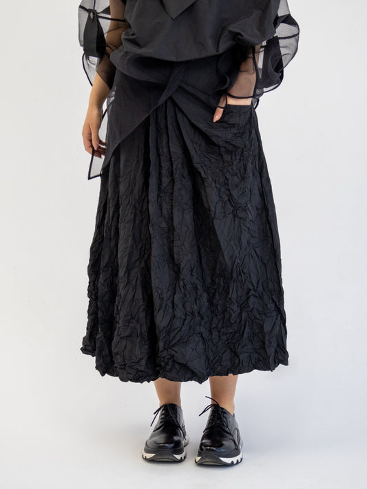 Crinkle Maxi Skirt In Black