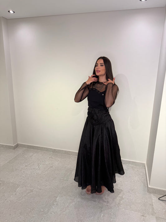 Flower Skirt In Black