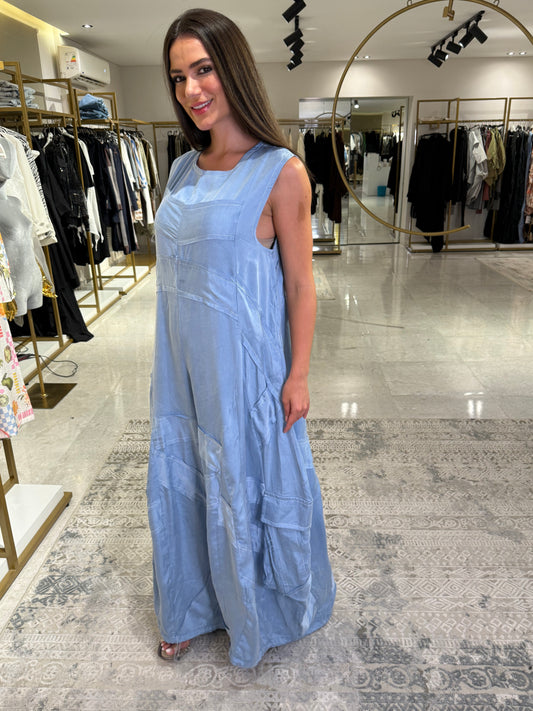 Loose Jumpsuit In Light Blue