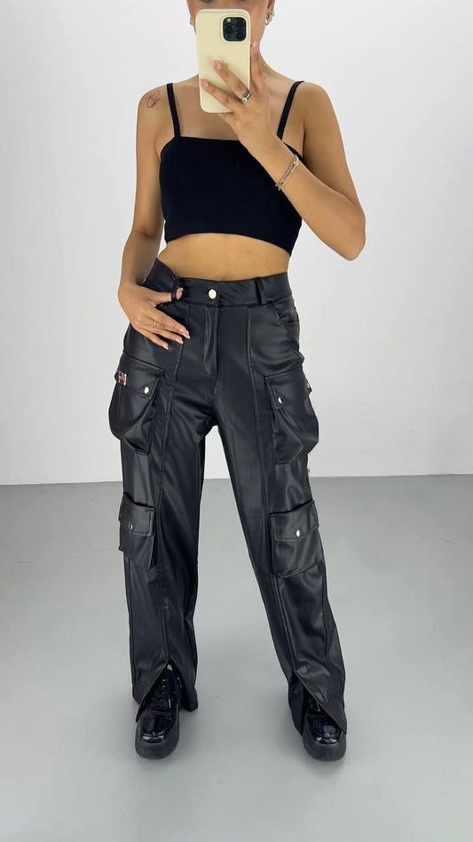 POCKET LEATHER PANTS