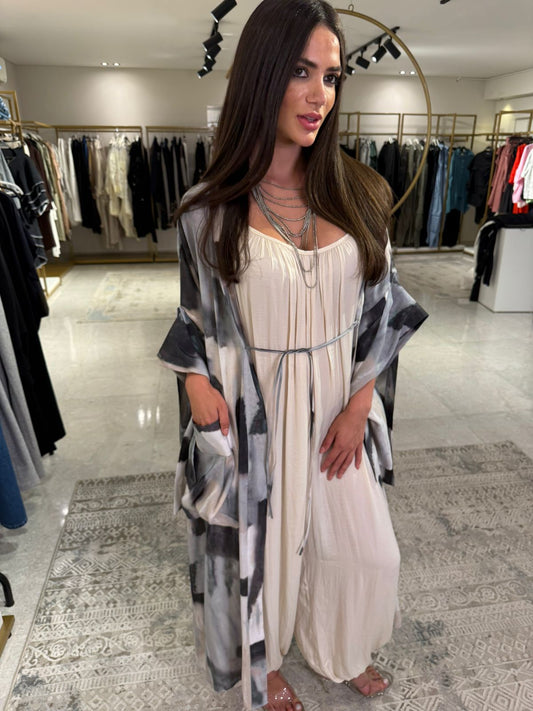 Soft Grey Marble Kimono