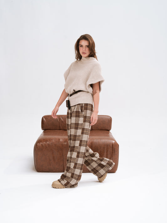 Chunky Knit Vest With Belt