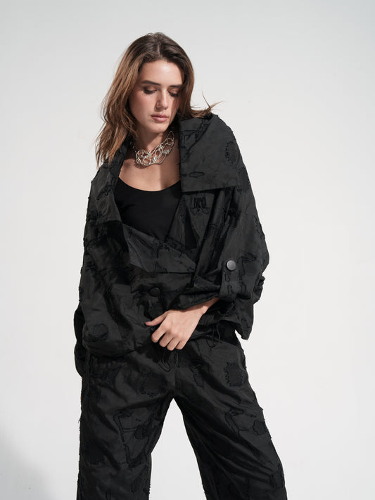 Textured Flow Set In Black