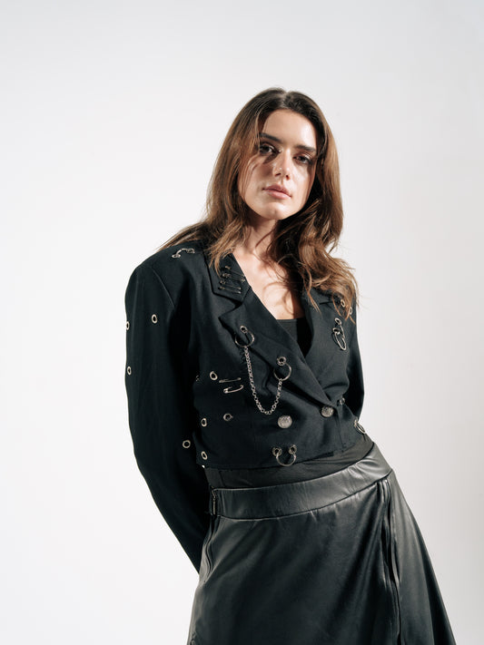 Cropped Blazer In Black