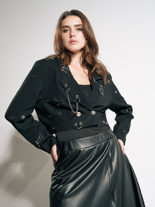 Cropped Blazer In Black