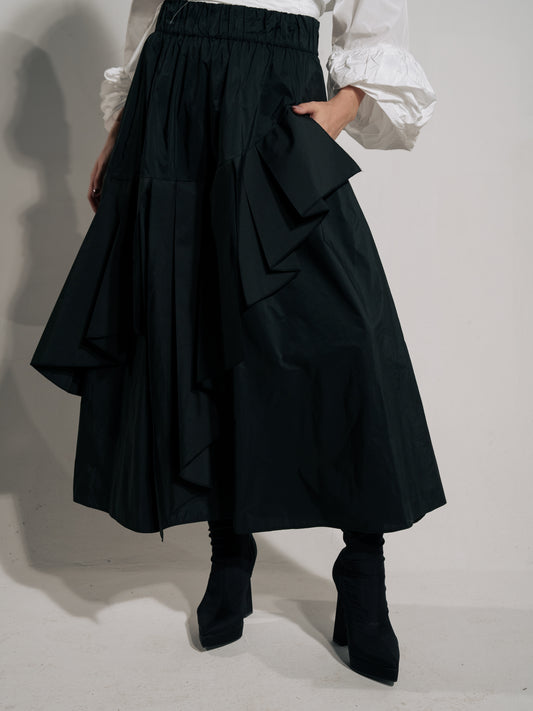 Double Layered Skirt In Black
