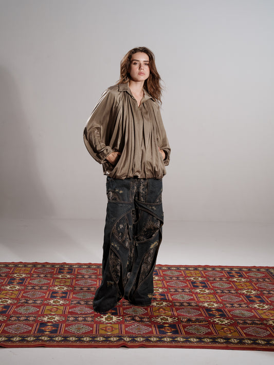 Oversized Sleek Zipped pants