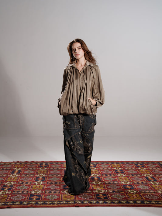 Oversized Sleek Zipped pants