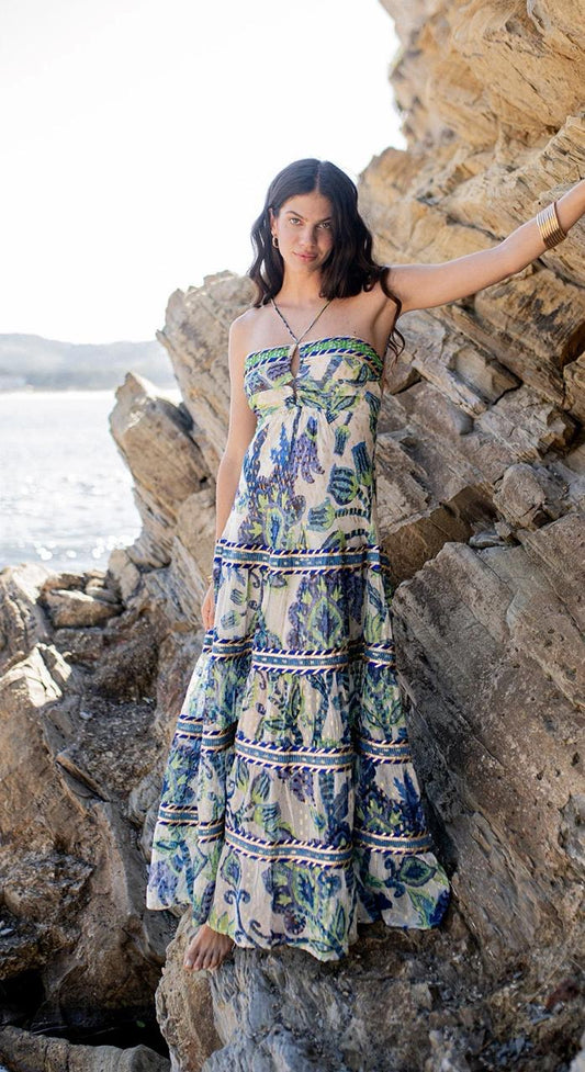 Ocean Bloom Maxi Dress