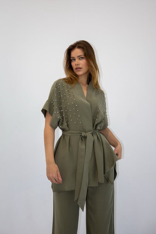 Crystal loose Set In Olive