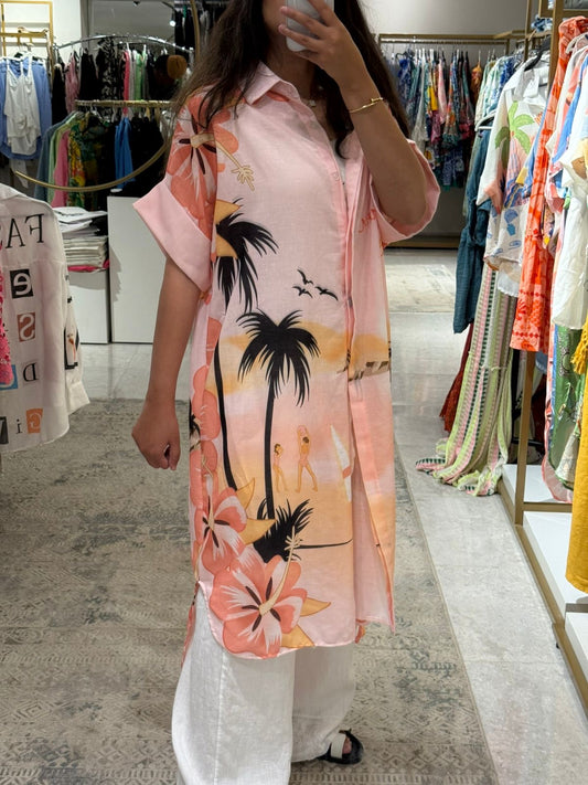 Palm Tree Long Dress