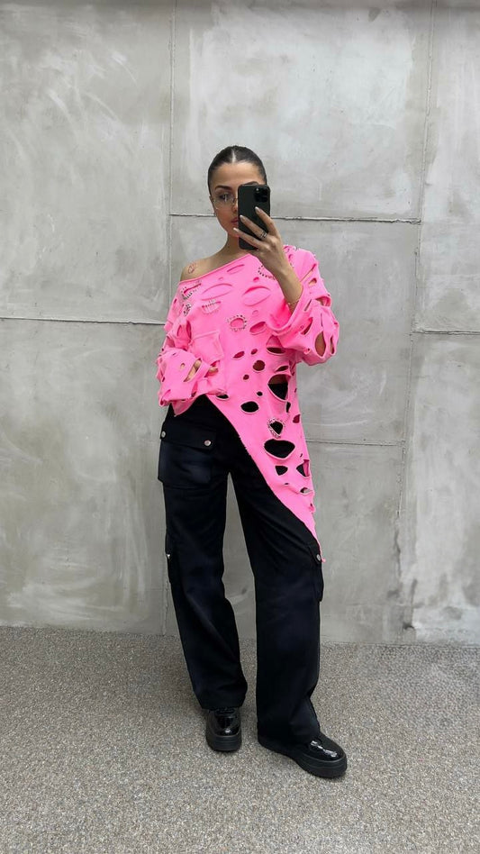 Cut Out Top Pink