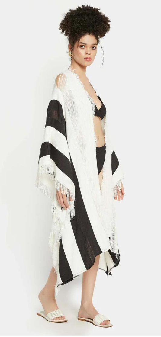 Sage Black Kimono