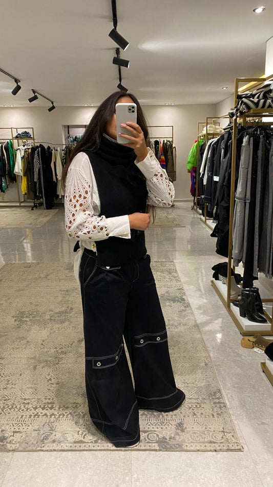 Wide Leg Pants In Black