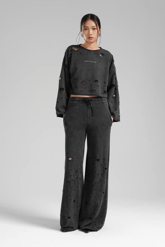 Ripped & ready set in grey
