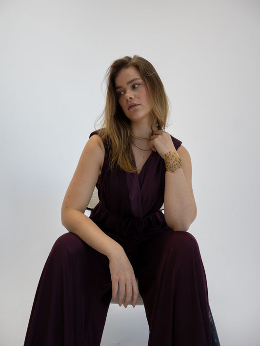 Silk burgundy set
