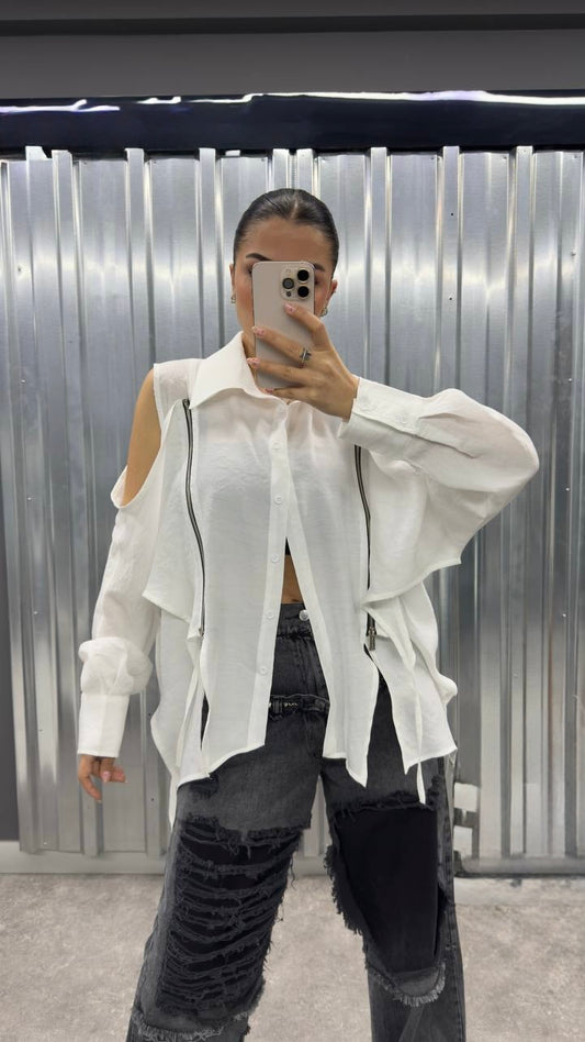 Layered zip shirt