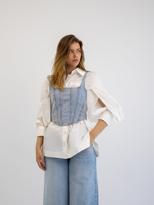 Crystal Denim Corset