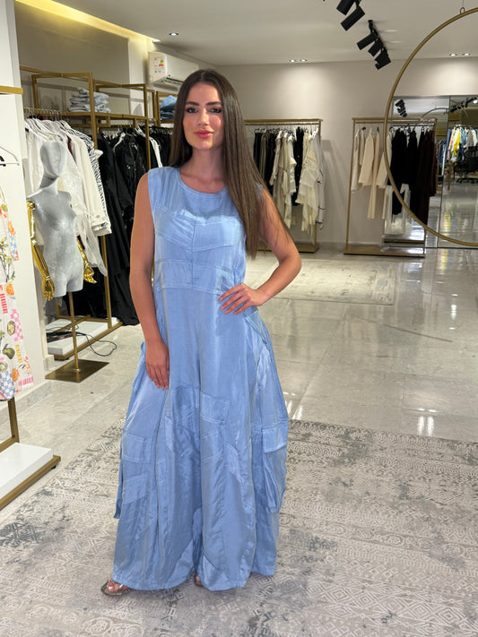 Loose Jumpsuit In Light Blue