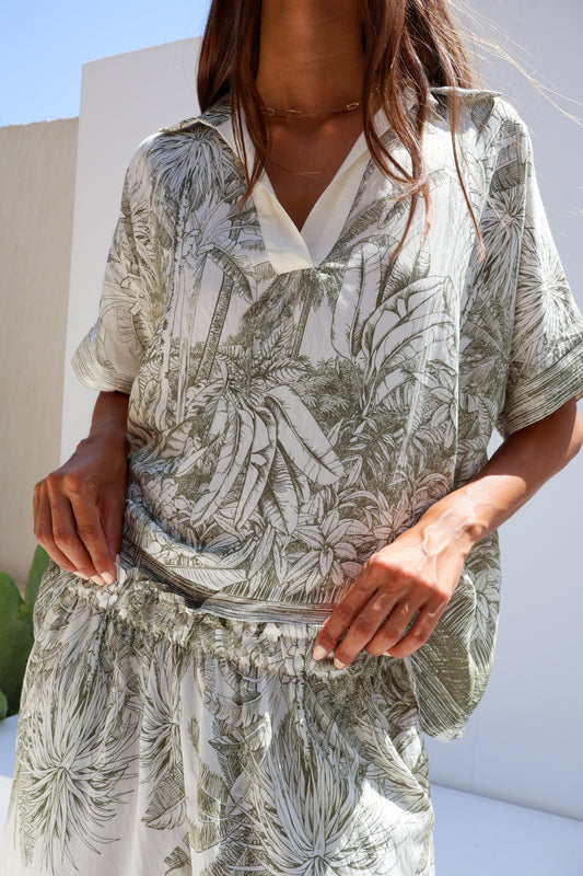 Palm spirit two pieces set In olive