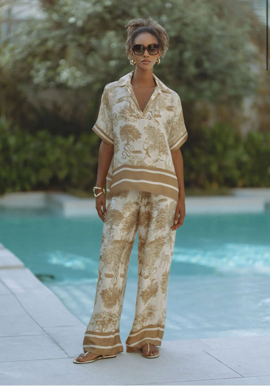 Palm spirit two pieces set In Beige color