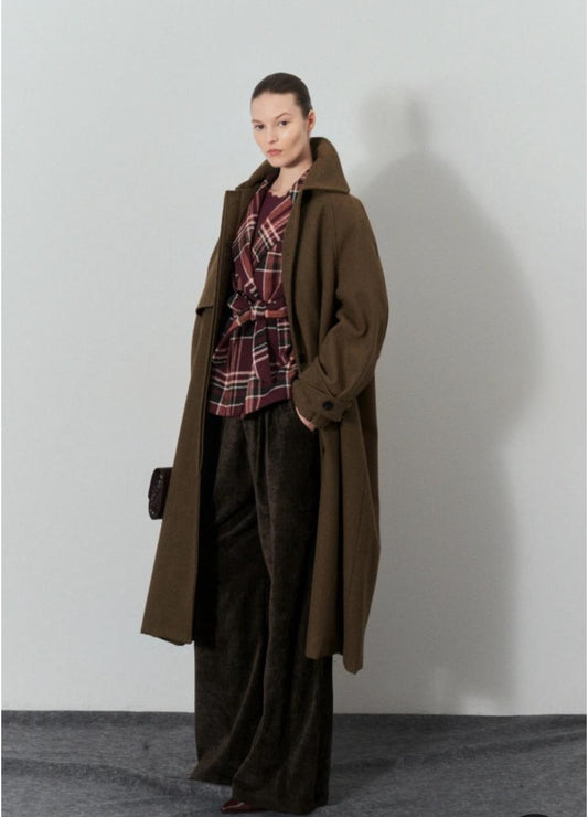 Oversized Statement Coat In Olive