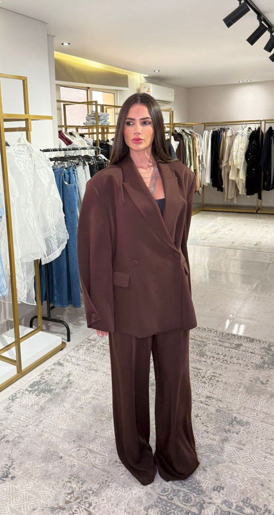 Irregular Oversized Suit In Brown