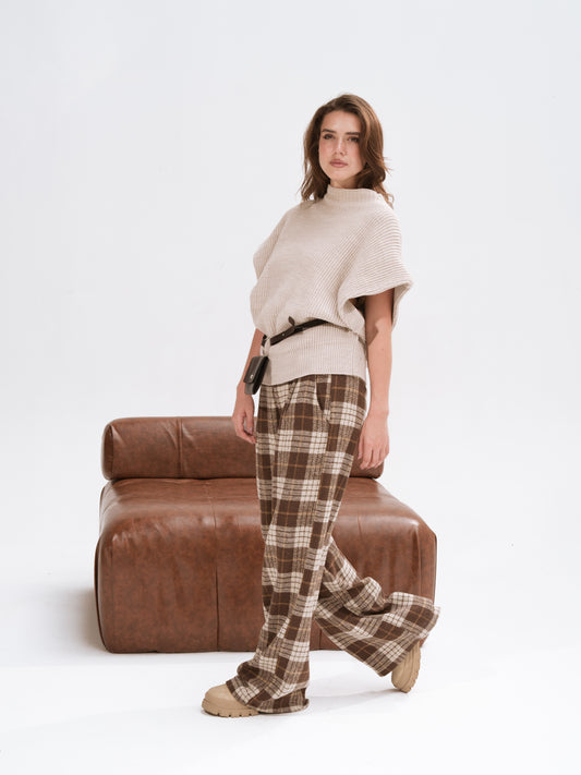 Chunky Knit Vest With Belt