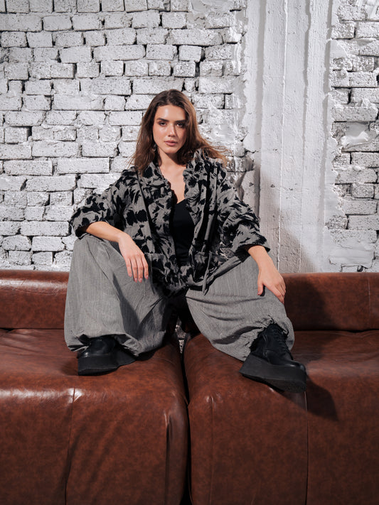 Oversized Printed Jacket