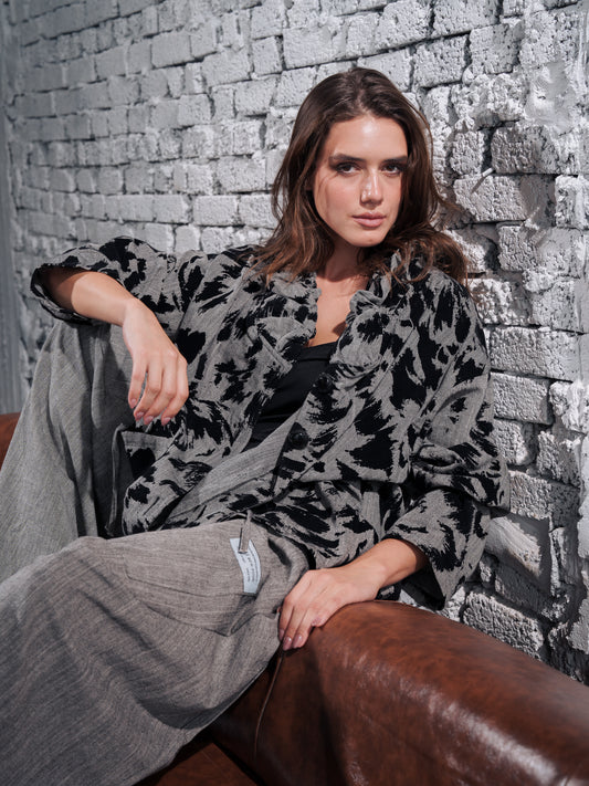 Oversized Printed Jacket