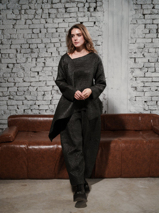 Textured Ballon Pants Set