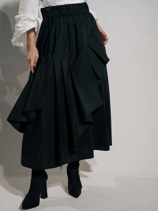 Double Layered Skirt In Black